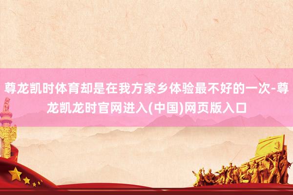 尊龙凯时体育却是在我方家乡体验最不好的一次-尊龙凯龙时官网进入(中国)网页版入口