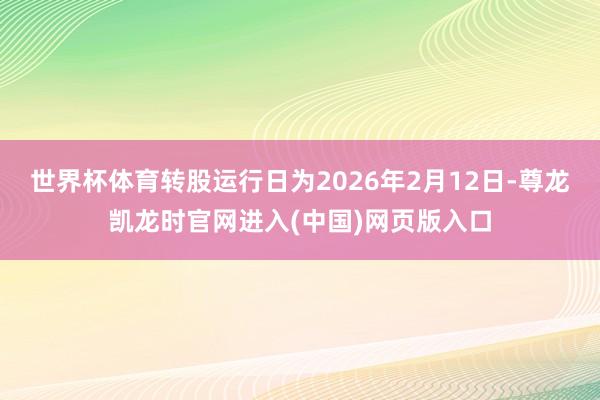 世界杯体育转股运行日为2026年2月12日-尊龙凯龙时官网进入(中国)网页版入口